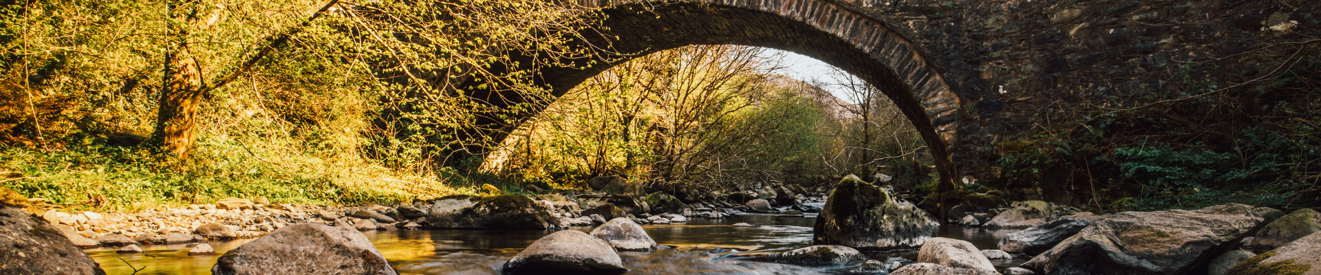Water passing under a bridge