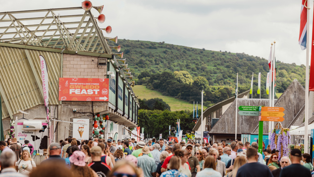 Crowds walking around Royal Welsh Show