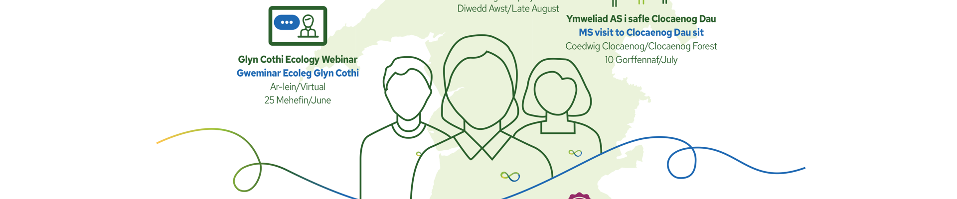 Graphic showing map of Wales annotated with outreach activities